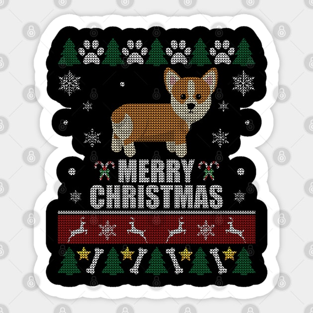 Corgi Butt Christmas Sticker by Sleazoid